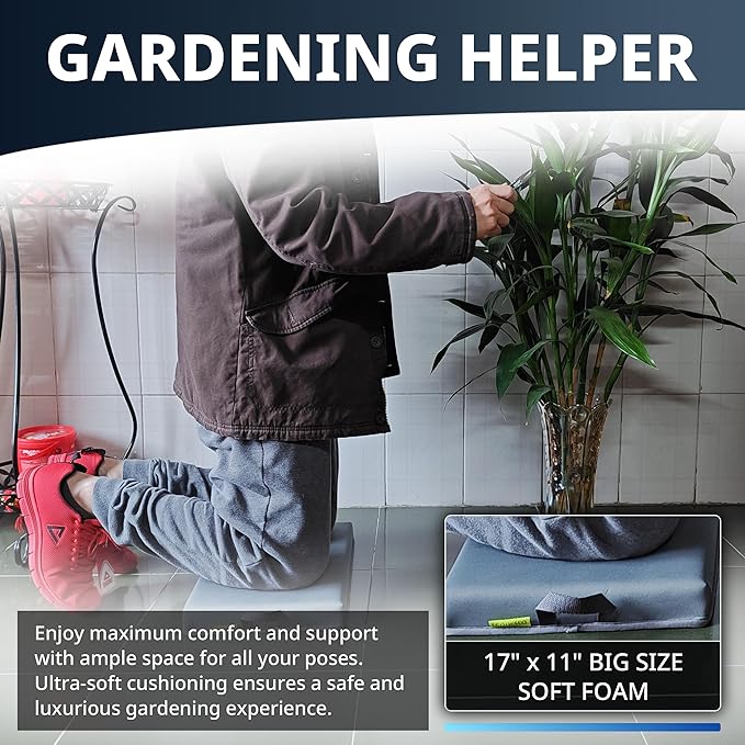 Extra Thick Kneeling Pad, Bath Kneeler Pad, Garden Kneeling Pad for Knee, Water Resistant Soft Memory Foam Cushioning for Workout, Yoga, Bathing, Physical Therapy, Prayer Pillow, Blue