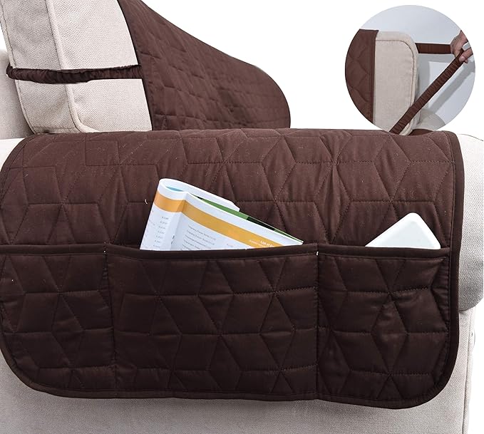Ameritex Couch Sofa Slipcover 100% Waterproof Nonslip Quilted Furniture Protector Slipcover for Dogs, Children, Pets Sofa Slipcover Machine Washable (Chocolate, 78'')