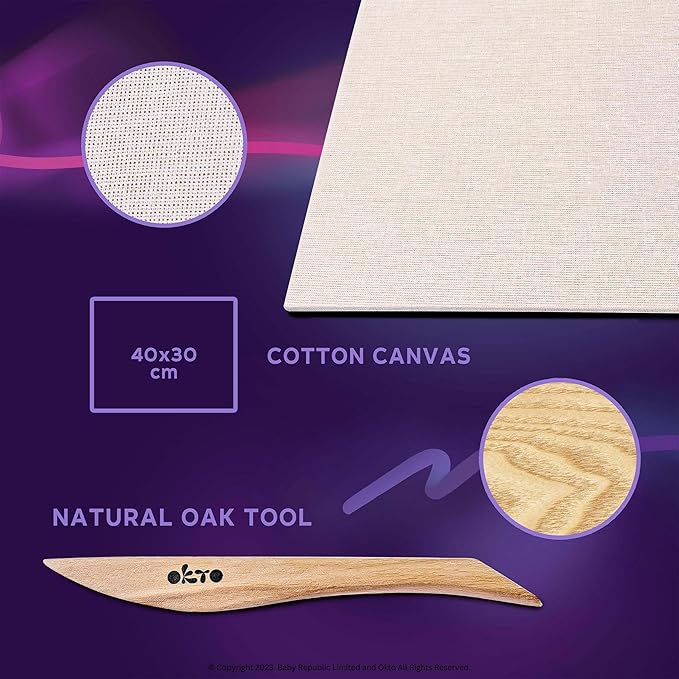 OKTO Art Kit Vincent Van Gogh Starry Night | Arts & Crafts DIY Painting with Modeling Clay Kit for Painting | Painting Kits for Adults for Home Decoration | Air Dry Clay for Adults| Arts and Crafts