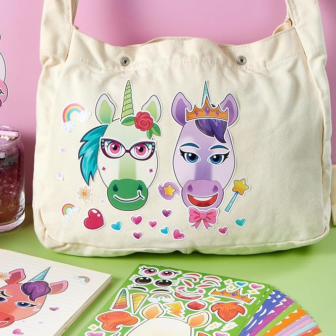 JOYIN 36PCS 9"x6" Make a face Stickers for Kids, Make Your Own Fantasy Unicorn Stickers, Party Favors Kids Crafts, Goodie Bags Stuffers, Classroom Rewards