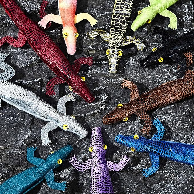 Chivao 10 Pieces Assorted Slap Bracelet Crocodile Snap Bracelet Sequin Animal Slap Bracelets Cool Halloween Snap Bracelets for Easter Halloween Party Favors