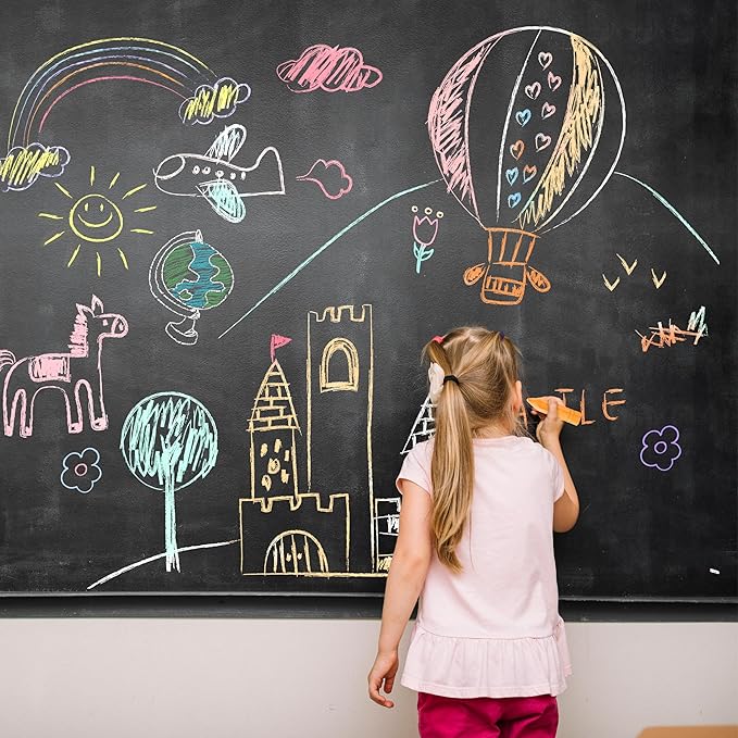 JOYIN 48 PCS Cone Shaped Washable Sidewalk Chalks Set, Non-Toxic Jumbo Chalk Set for Art Play, Sidewalk Colored Outside Washable Set for Summer Outdoor Games and Chalkboard Drawing