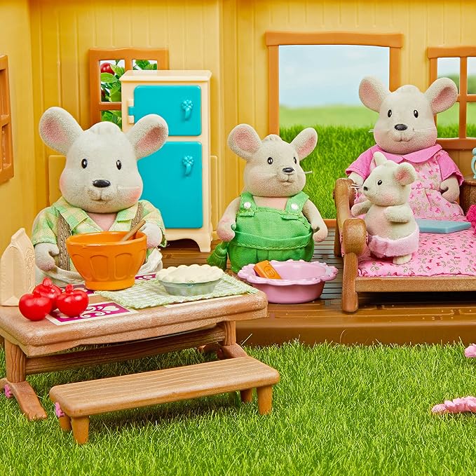 Li'l Woodzeez Master Bedroom & Dining Set – Miniature Furniture and Kitchen Accessories – 26pc Toy Set with Bed, Table, Fridge, and More – Toys for Kids Age 3+