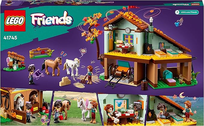 Lego Friends Autumn’s Horse Stable 41745 Building Toy, Role-Play Fun for Kids Ages 7+, with 2 Mini-Dolls and 2 Horses, Carriage and Riding Accessories, A Gift Birthday Gift for Kids Who Love Horses