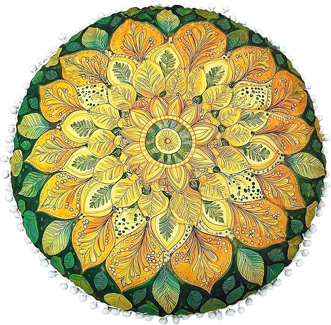 32 in Meditation Floor Cushion, Round Large Floor Pillow for Adult, Yoga Pillows for Sitting On Floor, Boho, Memory Foam Filling