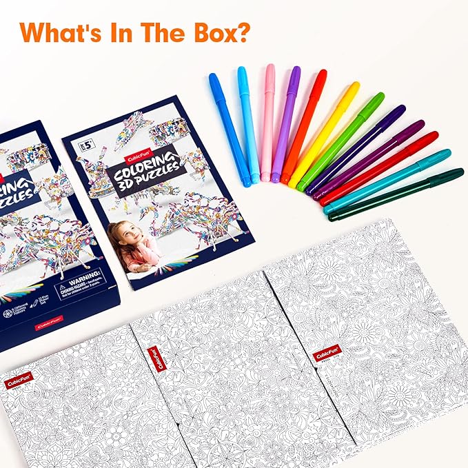 CubicFun Arts Crafts for Kids Ages 6-8-12, 7 Sets Mandala 3D Coloring Puzzles, Art Supplies for Kids 9-12 DIY 3D Puzzles for Kids Ages 3-5 4-8, Crafts for Girls Ages 6-8-12