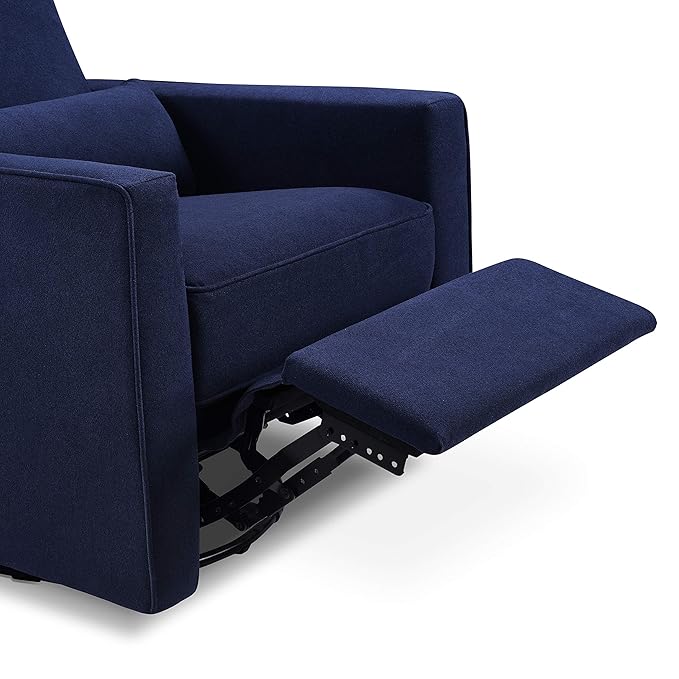 DaVinci Piper Upholstered Recliner and Swivel Glider in Navy, Greenguard Gold & CertiPUR-US Certified