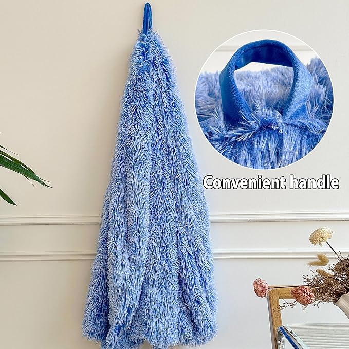 LIFEREVO Fluffy Faux Fur Bean Bag Chair Cover Blue (No Filler), Ultra-soft Stuffed Animal Storage Bean Bag Cover for Kids Adults, Premium Furry Bean Bag Cover for Plush Toys Memory Foam (Ombre Blue)