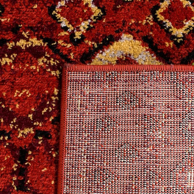 SAFAVIEH Amsterdam Collection Runner Rug - 2'3" x 18', Terracotta & Multi, Moroccan Boho Design, Non-Shedding & Easy Care, Ideal for High Traffic Areas in Living Room, Bedroom (AMS108D)