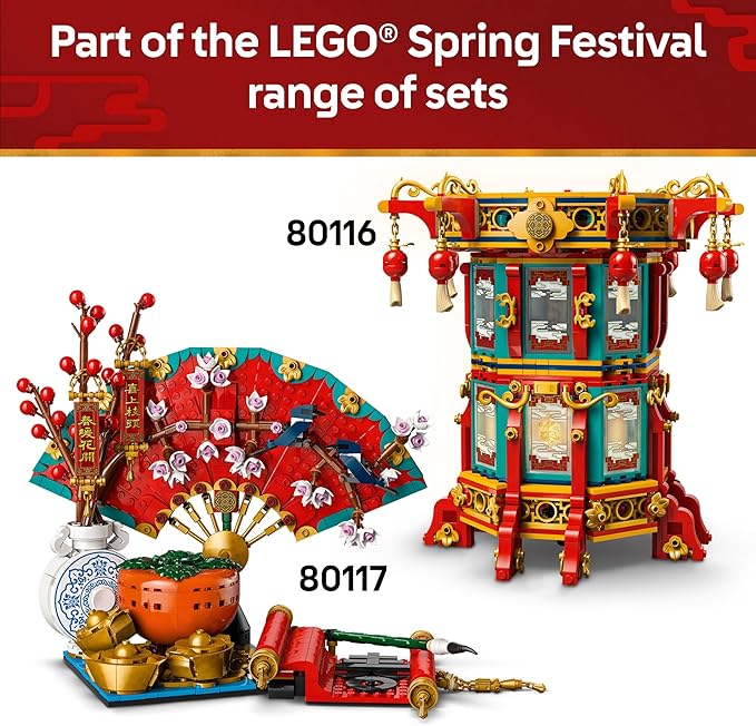 LEGO Spring Festival Trotting Lantern - Learning and Educational Building - Chinese Festival Toy for Kids, Boys and Girls, Ages 9+ - Cultural Gift for Display - Year of The Snake Minifigure - 80116