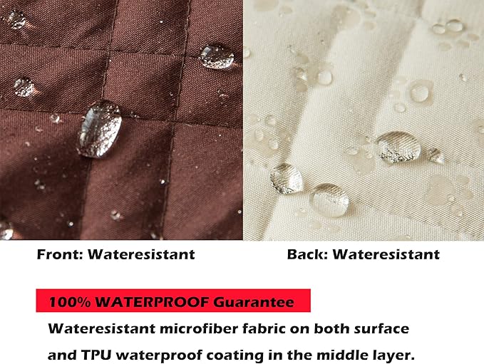 Ameritex Couch Sofa Slipcover 100% Waterproof Nonslip Quilted Furniture Protector Slipcover for Dogs, Children, Pets Sofa Slipcover Machine Washable (Chocolate, 68")