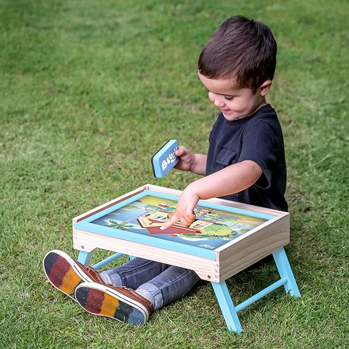 Bluey Creation Station – 100 Piece Wooden Creation Station Ideal for Coloring and Drawing – FSC Certified for Children 3 Years and Up