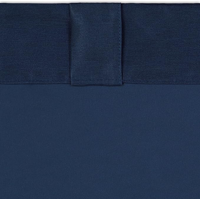 Eclipse Fresno Modern Blackout Thermal Rod Pocket Window Curtain for Bedroom (1 Panel), 52" x 84", Dark Blue