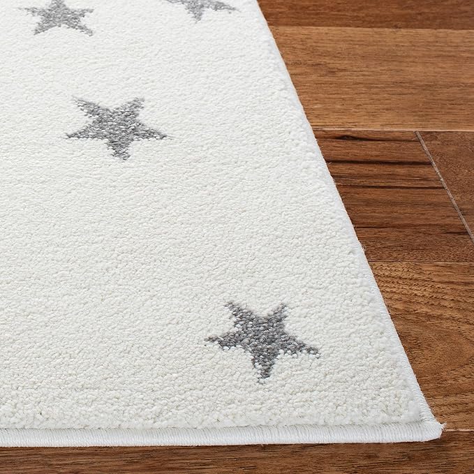 SAFAVIEH Carousel Kids Collection Runner Rug - 2'3" x 6', Ivory & Grey, Non-Shedding & Easy Care, Ideal for High Traffic Areas for Boys & Girls in Playroom, Nursery, Bedroom (CRK135A)