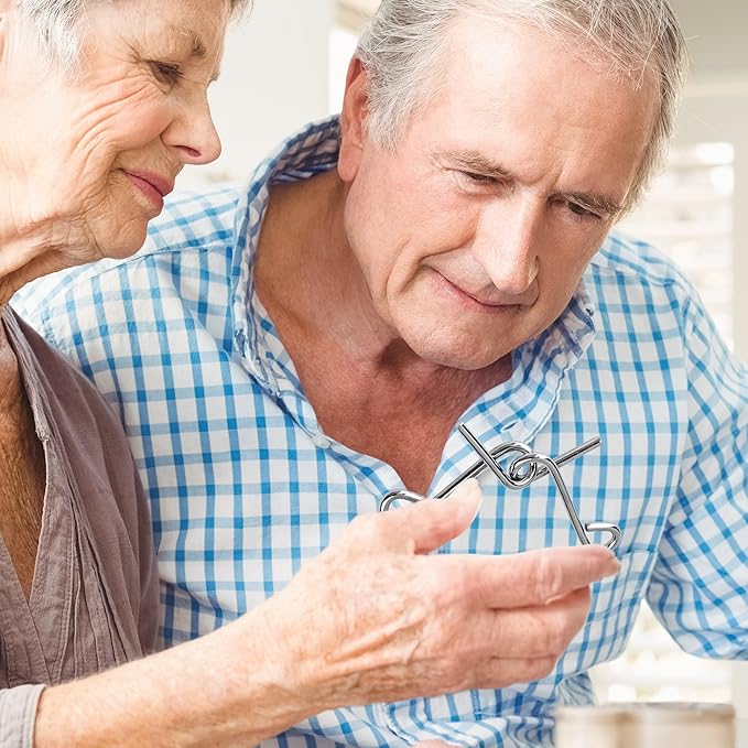 Metal Wire Puzzle Set by ArtCreativity - 12 Unique Individually IQ Wire Metal Puzzles - Fun Brain Teaser IQ Game - Great Educational Toy for Party Favor Kids and Adults Challenge