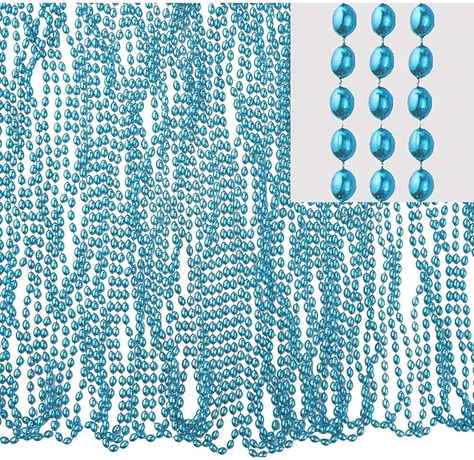 Light Blue Bead Necklaces, 30" (Pack of 50) - Vibrant Design, Perfect for Weddings, Parties, Events, Gatherings, & Gifts