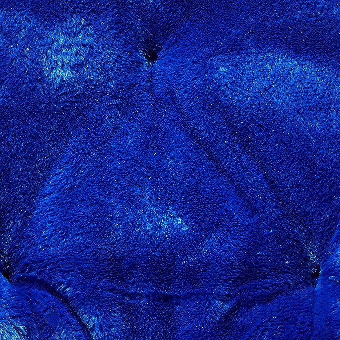 Urban Lifestyle Super Soft Faux Fur Saucer Chair with Folding Metal Frame, Navy, 29"X32"X22"