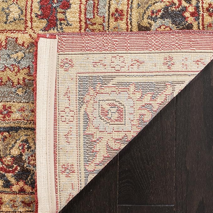 SAFAVIEH Mahal Collection Area Rug - 5'1" x 7'7", Natural & Navy, Traditional Oriental Design, Non-Shedding & Easy Care, Ideal for High Traffic Areas in Living Room, Bedroom (MAH625B)