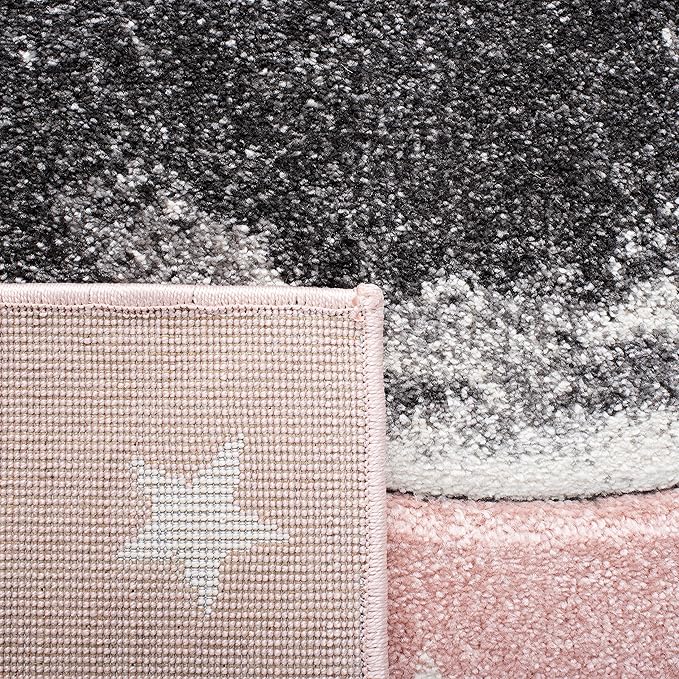 SAFAVIEH Carousel Kids Collection Runner Rug - 2' x 8', Pink & Grey, Non-Shedding & Easy Care, Ideal for High Traffic Areas for Boys & Girls in Playroom, Nursery, Bedroom (CRK135U)