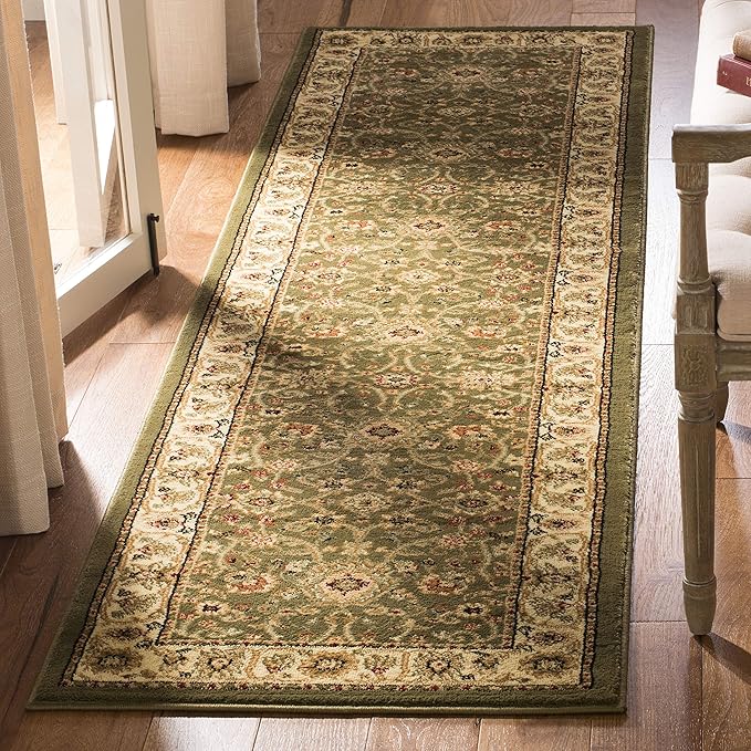 SAFAVIEH Lyndhurst Collection Runner Rug - 2'3" x 18', Sage & Ivory, Traditional Oriental Design, Non-Shedding & Easy Care, Ideal for High Traffic Areas in Living Room, Bedroom (LNH212C)