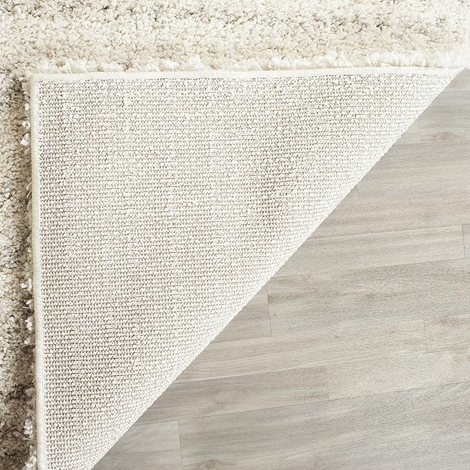 SAFAVIEH Arizona Shag Collection Runner Rug - 2'6" x 14', Ivory & Beige, Moroccan Design, Non-Shedding & Easy Care, 1.6-inch Thick Ideal for High Traffic Areas in Living Room, Bedroom (ASG741A)
