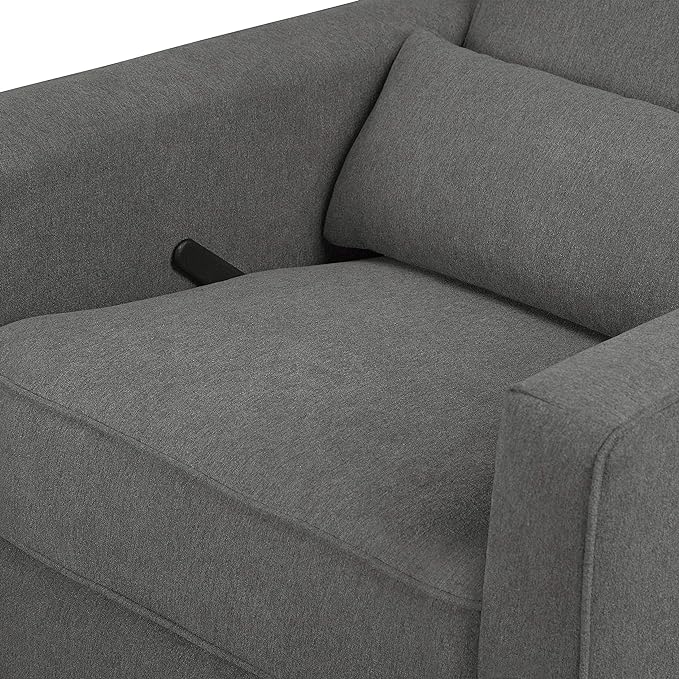 DaVinci Piper Upholstered Recliner and Swivel Glider in Dark Grey, Greenguard Gold & CertiPUR-US Certified