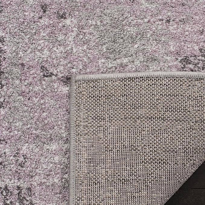 SAFAVIEH Adirondack Collection Runner Rug - 2'6" x 14', Light Grey & Purple, Modern Abstract Design, Non-Shedding & Easy Care, Ideal for High Traffic Areas in Living Room, Bedroom (ADR130M)