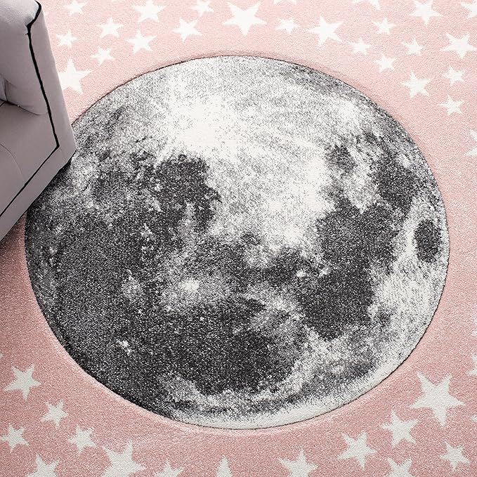 SAFAVIEH Carousel Kids Collection Runner Rug - 2' x 8', Pink & Grey, Non-Shedding & Easy Care, Ideal for High Traffic Areas for Boys & Girls in Playroom, Nursery, Bedroom (CRK135U)
