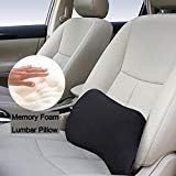 Big Hippo Lumbar Support Pillow for Car Memory Foam Back Support Cushions Car Seat Soft Black Back Cushion Perfect for Car,Home, Office