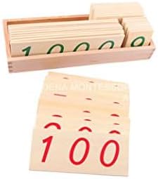 Adena Montessori Materials-Small Wooden Number Cards with Box (1-9000)