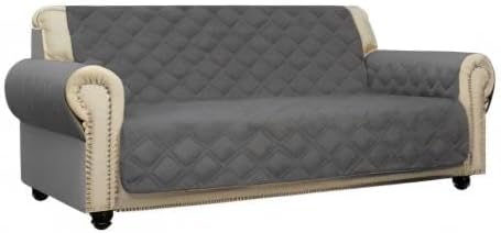 CHHKON Sofa Cover 100% Waterproof Non-Slip Quilted Furniture Protector Sofa Slipcover for Children, Pets for Leather Couch (Dark Grey, 68")