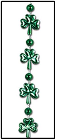Beistle Plastic Shamrock Beaded Necklaces 144 Piece St Patrick's Day Wearables Clover Party Supplies And Favors