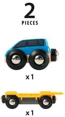 BRIO World 33577 - Car Transporter - 2 Piece Wooden Toy Train Set | Child's Imagination Igniter | FSC Certified | Ideal for Kids Ages 3+