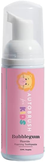 autobrush Kids Fluoride-Free Foaming Toothpaste Bubblegum Flavor for Electric or U-Shaped Toothbrush, SLS-Free, Training Toothpaste, Anti-Cavity (1 Pack)