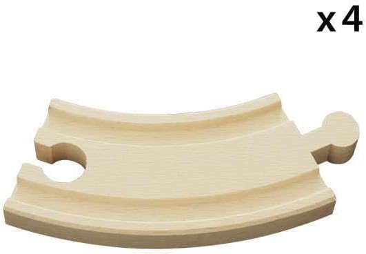 BRIO World 33337 - Premium 4-Piece Short Curved Tracks - Wooden Train Toy Set for Kids & Toddlers | Age 3+ | Versatile & Compatible | FSC-Certified Sustainable Wood | Child ASIN B08J88V5QW