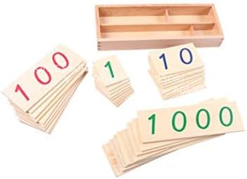 Adena Montessori Materials-Small Wooden Number Cards with Box (1-9000)