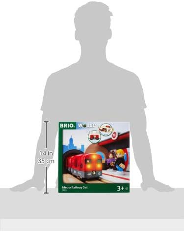 Brio - 33513 Metro Railway Set | Dynamic 20 Piece Wooden Train Set with Interactive Accessories | Perfect for Kids Ages 3 and Up | Fosters Creativity and Motor Skills
