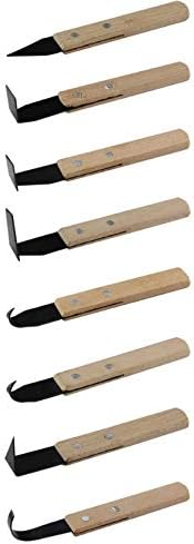 8 Pack Pottery Tools - Solid Wood Handle Stainless Steel Engraving Knives - Clay Hand Tools - Craft Trim Artist - Ceramic Tools Set Engraving, Shaping, Clay Sculpture, Styling