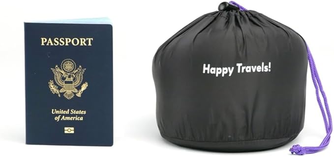 C CUSHION LAB Travel Pillow, Award-Winning Patented Ergonomic Design for Chin & Neck Support Memory Foam Neck Pillow, Compact Airplane Pillow for Traveling, Flight, Car (Royal Purple, Medium)