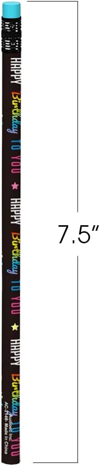 ArtCreativity Happy Birthday Pencils, Set of 24, Cool Writing Pencils with Colorful Birthday Salutations, Birthday Party Favors, Party Goody Bag Fillers, Teacher Supplies for Classroom