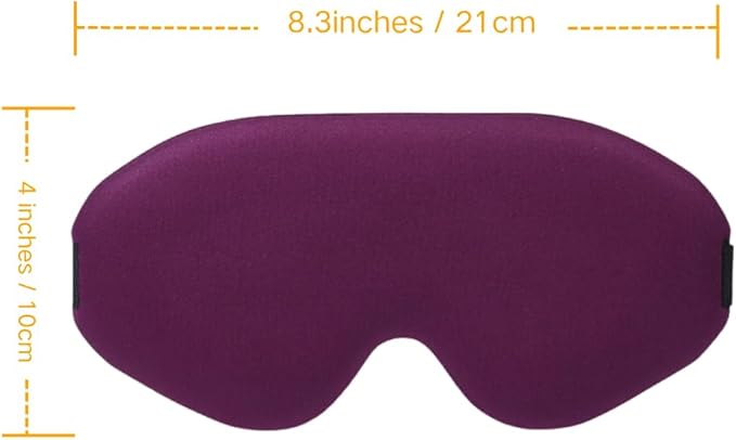 BEARWING 100% Light Blocking Sleep Mask with Storage Bag, Only 0.73oz Light Comfortable 3D Contoured Memory Foam, Blink Freely Eye Masks for Sleep, Travel, Nap, for Women, Purple
