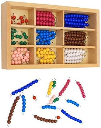 DANNI Kid Math Learn Toys Montessori Wood Math Educational Toys Colorful Checker Board Beads Math Toy Early Childhood Preschool Training