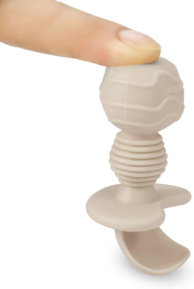 PandaEar 6 Pack Silicone Baby Spoons and Fork Feeding Set- Anti-Choke First Self Feeding Utensils for Baby Led Weaning Ages 3 Months (Tan,Walnut&Grey)