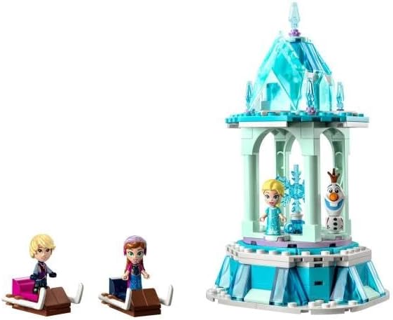 LEGO Disney Frozen Anna and Elsa’s Magical Carousel 43218 Ice Palace Building Toy Set with Disney Princess Elsa, Anna and Olaf, Great Birthday Gift for 6 Year Olds