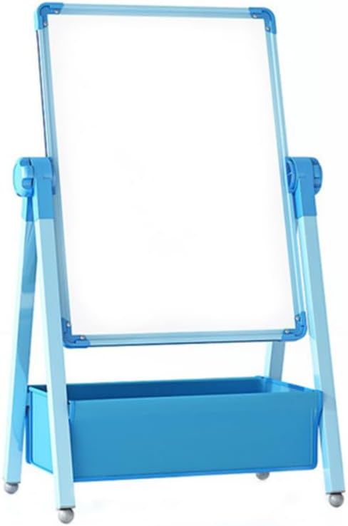 Harmoniousplay Kids Double Sided Easel Double Sided Magnetic Whiteboard and Chalkboard Adjustable Height Art Easel Ages 2 and Up (Blue), Pink