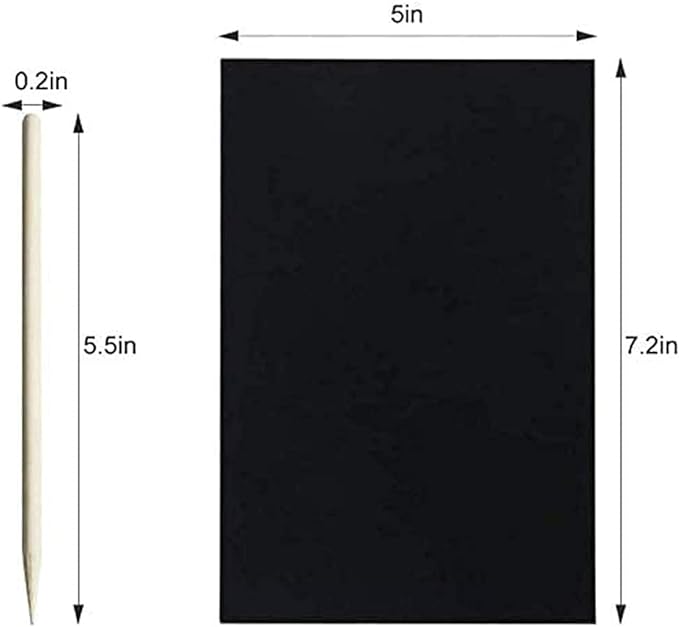 Art Set for Kids Rainbow Magic Scratch Off Paper Black Scratch Sheets Notes Cards Boards Doodle Pads Childrens Crafts Projects Kit for Girls Boys Adults Birthday Christmas Gift