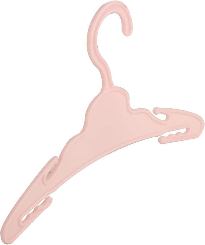 20 Pcs Doll Hangers for 18 inch Doll Clothes, Pink Doll Hangers, Sturdy Doll Hangers Accessories, Work Great with Rod Less Than 1/2 inch Diameter, Made of Safe ABS Plastic