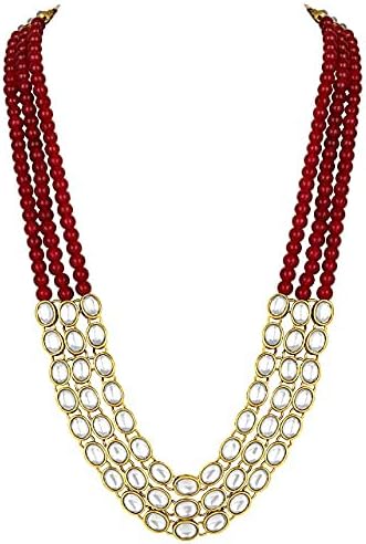 Aheli Indian Traditional Faux Kundan Long Necklace Jewelry Set with Earrings Gift for Women