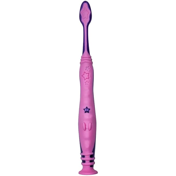 Colgate Kids Unicorn Toothbrush with Suction Cup for Children 5+ Years Old, Extra Soft (Colors Vary) - Pack of 4