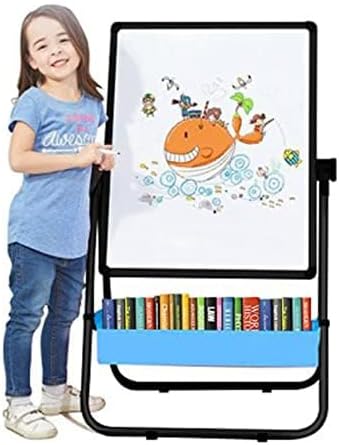 Kids Standing Easel 29.5inch-44inch Height Adjustable 360°Rotating Whiteboard&Chalkboard Double Sided Easel for Kids